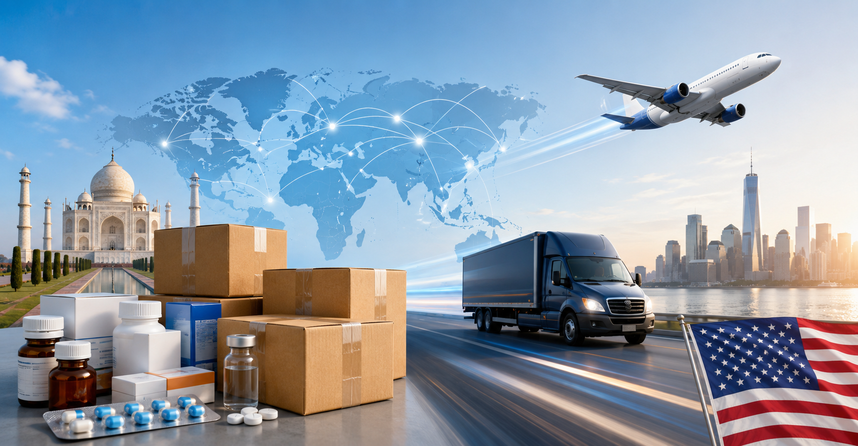 Express international courier parcel prepared for fast delivery