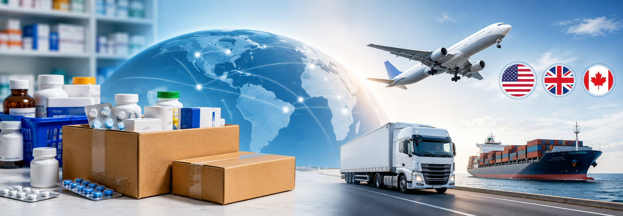 Medicine courier parcel from India prepared for international delivery