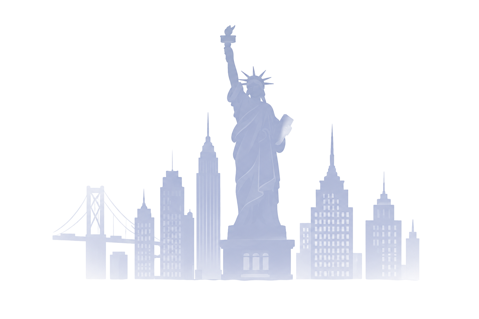 USA New York skyline with Statue of Liberty